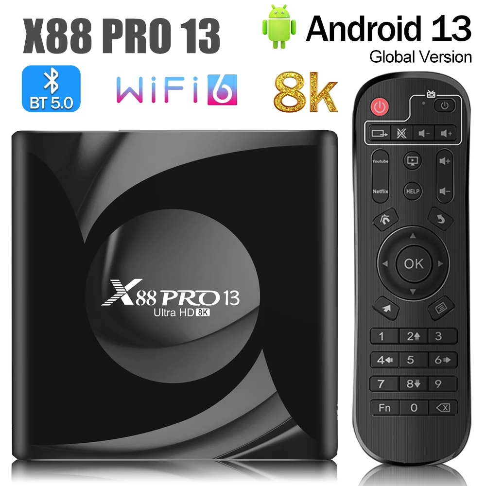 X88  13 Ʈ HD Ʈ TV ڽ, ȵ̵ 13.0, RK3528, 2GB, 16GB, 4GB, 32GB, 64GB,  6, BT5.0, 2.4G  5G  ̵ ÷̾ 
